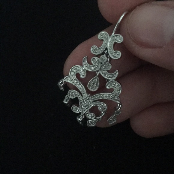 Dangly diamond and white gold earrings